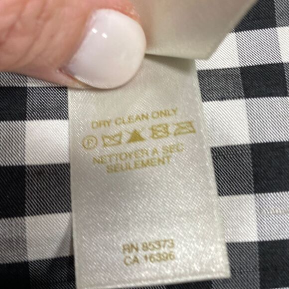 Emma & James Black & White Gingham Silk Sleeveless Top Size 14 - Picture 6 of 7